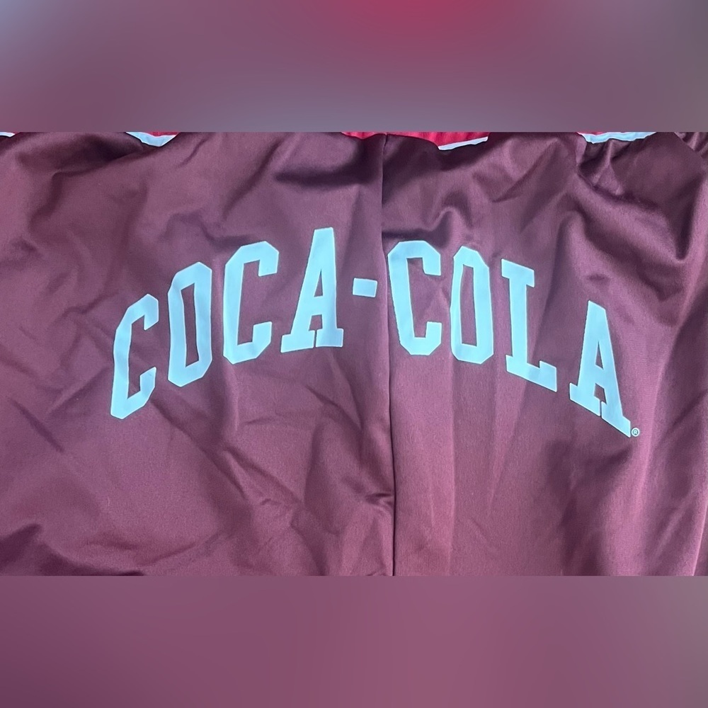NWT Womens Coca Cola wide leg track pants Sz 3X maroon red white logo